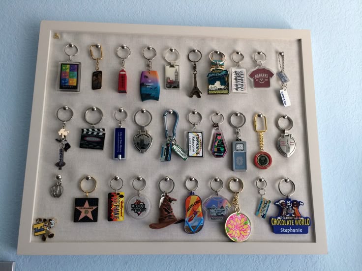 KEY1B Keychain Display Case Wall Cabinet Shadow Box with Glass Door KEY1B Keychain Display Case Wall Cabinet Shadow Box with Glass Door