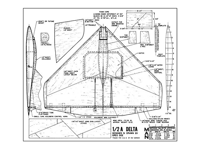 1 2a Delta Greg Doe Model Airplane News November 1978 19in Model Airplanes Model Planes Airplane News