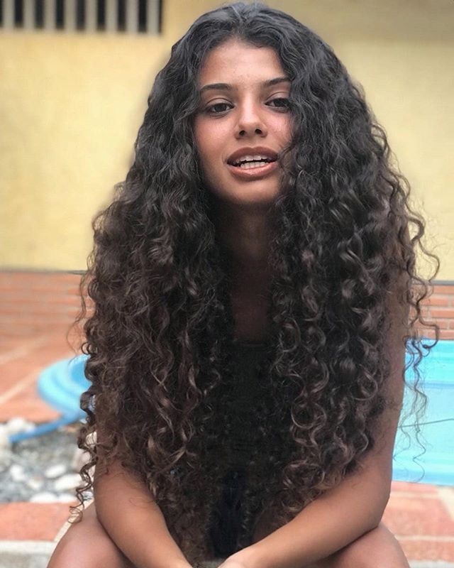 Sensual curly shaved long hair
