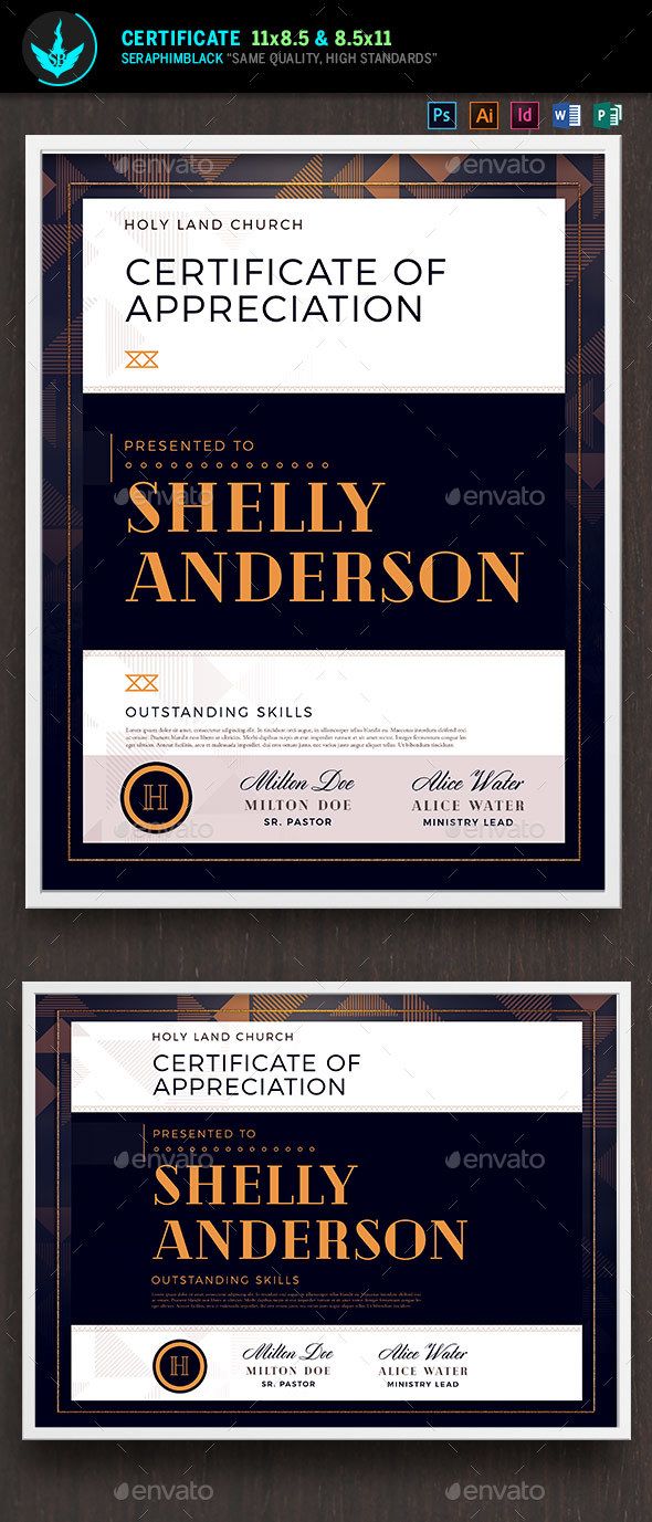 Art Deco Modern Church Certificate Template #word template #certificate template • Download here → https://graphicriver.net/item/art-deco-modern-church-certificate-template/21287563?ref=pxcr