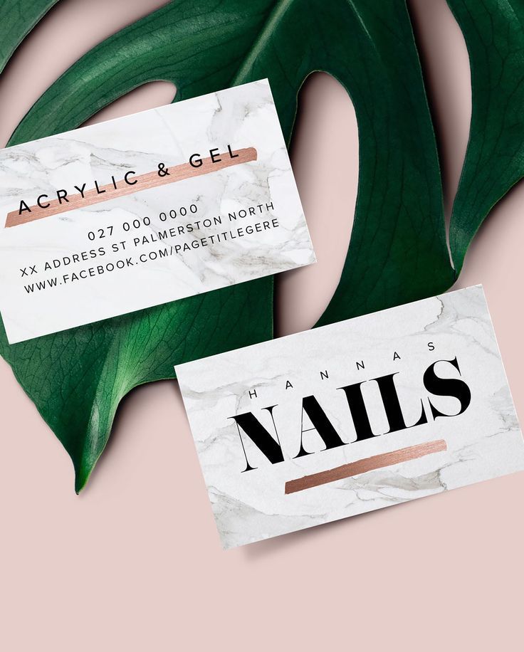 New Logo And Business Card Design For Hannah S Nails By Big Cat Creative Www Bigcatcreative Co Business Salon Business Cards Business Card Design Skin Logo