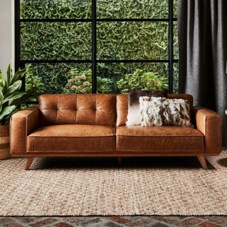 Carson Leather 3 Seater Sofa Vintage Brown Leather Lounges Upholstery Leather Couches Living Room Brown Sofa Living Room Vintage Sofa