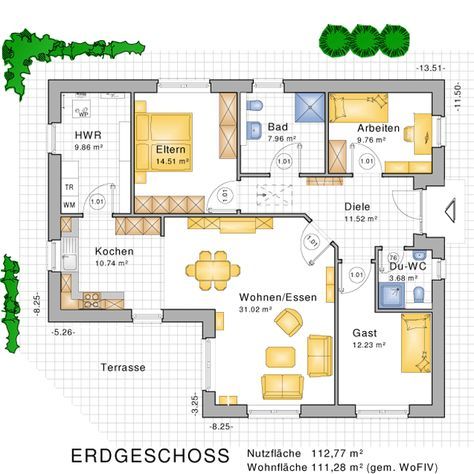 Bungalows, barrierefreies Wohnen auf einer Ebene - Bauunternehmen Nagelbau GmbH