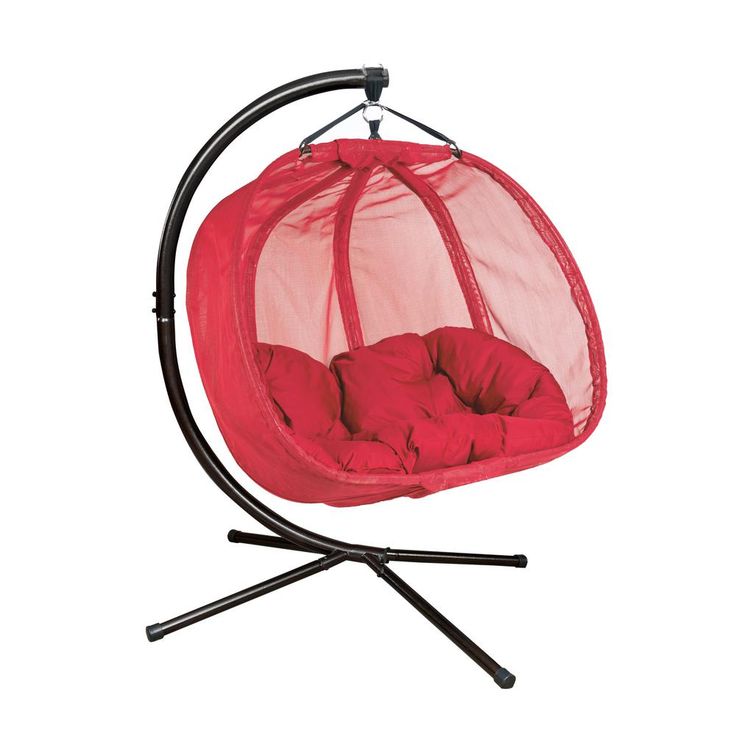 Flowerhouse 5 Ft X 4 W Hanging Pumpkin Patio Swing With Base In Red Hammock Fhpc100 Rd The Home Depot Chair Stand Egg Hanging Swing Chair With, Hanging Pumpkin Patio Swing With Base