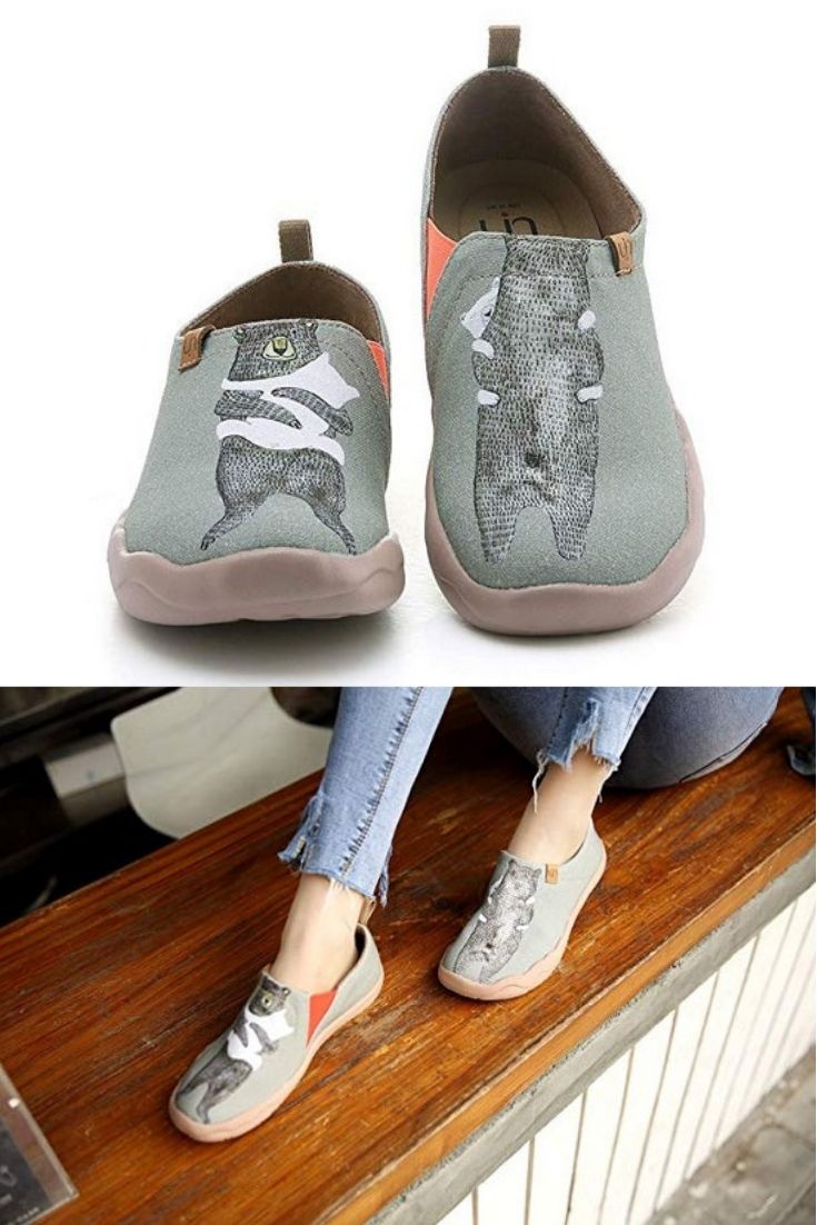 uin Women/'s Warm Heart Breathable Microfiber Walking Shoes Gray