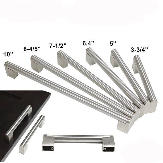 Satin 96mm T-Bar Handle Furniture Cupboard Cabinet Door Solid Stainless Steel