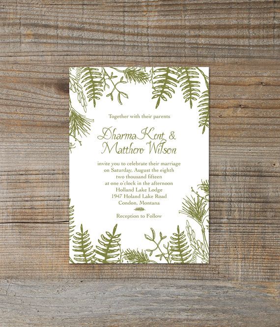 Printable Digital Rustic Woodland Green Forest Wedding Invitation These Would Look Great Printed On Printable Digital Rustic Woodland Green Forest Wedding Invitation These Would Look Great Printed On