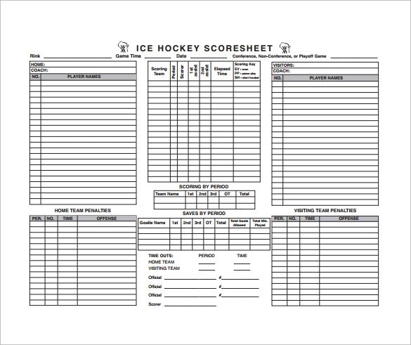 Dayton Icehounds Hockey How to fill out a game Score Sheet