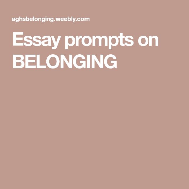 Belonging essay questions