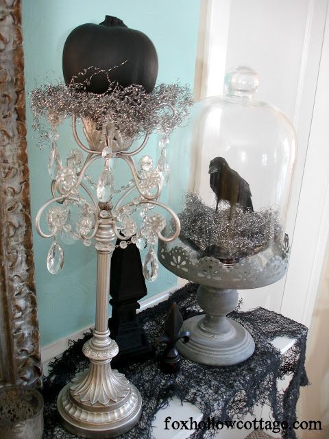halloween mantel decorating by shannon of fox hollow blog how to get a gothic