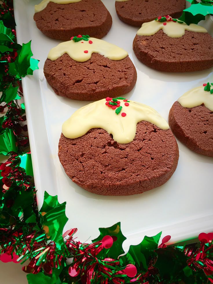 Chocolate Christmas Pudding Cookies Feasting Is Fun Chocolate 
