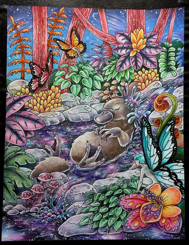 Elizabeth Mitchell winner of Platypus, drawing by Peta