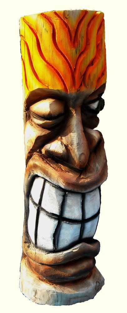 custom made tiki totem chainsaw carvings yard in 2018