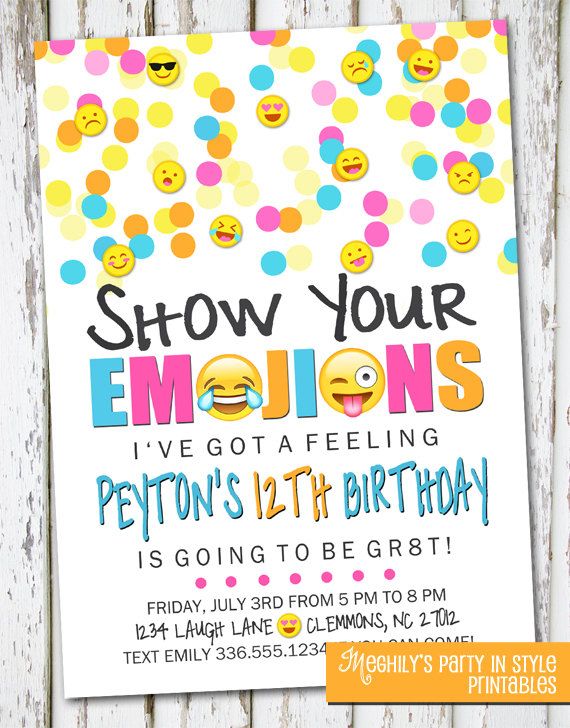 emoji birthday party invitations
