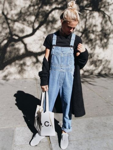 Salopette noir jean sale