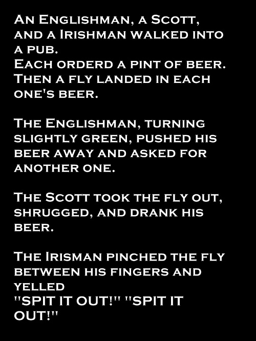 Paddy englishman irishman scotsman