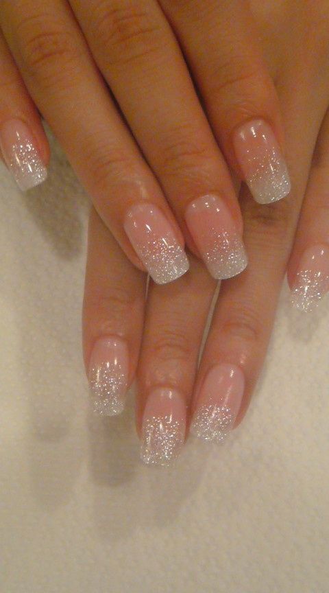 french glitter fade nails nailart skin care in 2019 french acrylic nails designs