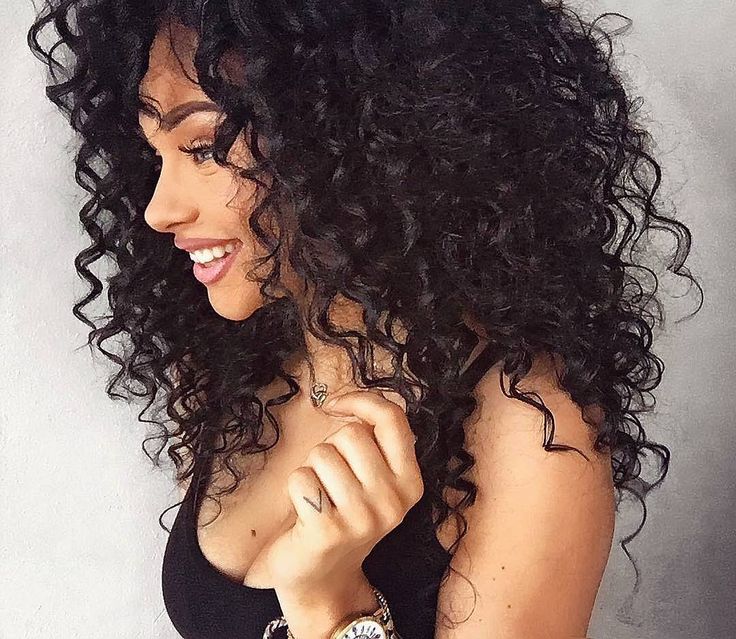 Curly sensual black messy