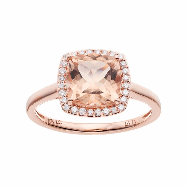 lc lauren conrad 10k rose gold morganite 18 carat tw diamond cushion halo - Lauren Conrad Wedding Ring lc lauren conrad 10k rose gold morganite 18 carat tw diamond cushion halo - Lauren Conrad Wedding Ring