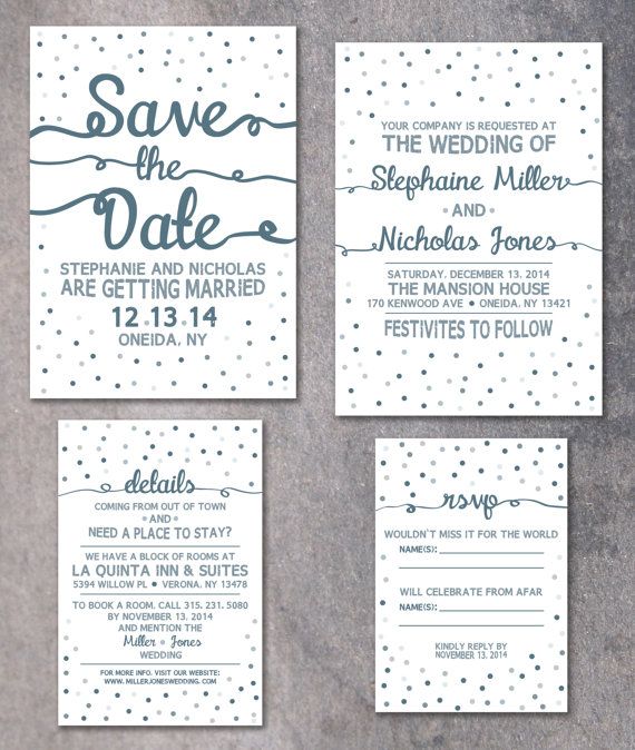 22 Best Wedding Invitations By The Invitation Oven Images On Winter Wedding Invitation Confetti Invite Printable Set Save The Date Details Card Rsvp
