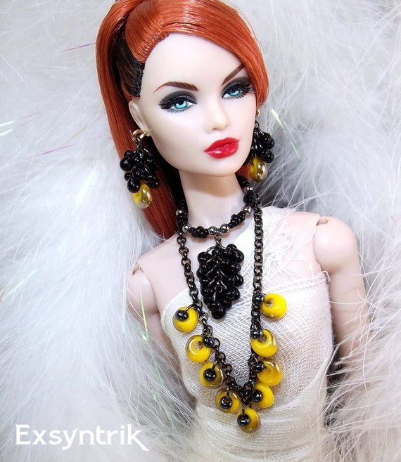 jewelry n3 earrings Popovy Barbie Tender creation for doll Integrity Toys jewelry n3 earrings Popovy Barbie Tender creation for doll Integrity Toys