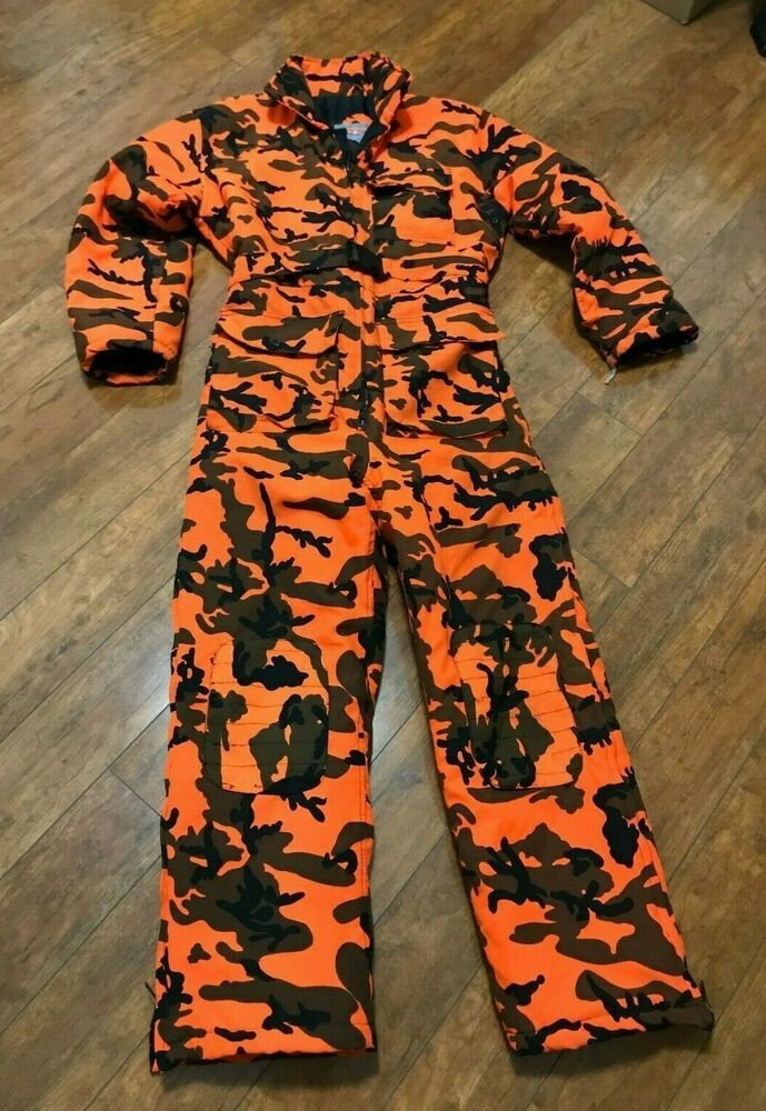 Winchester Conceal Blaze Safe Orange Camo Men Hunting Zip Insulated Coveralls M Ebay In 2021