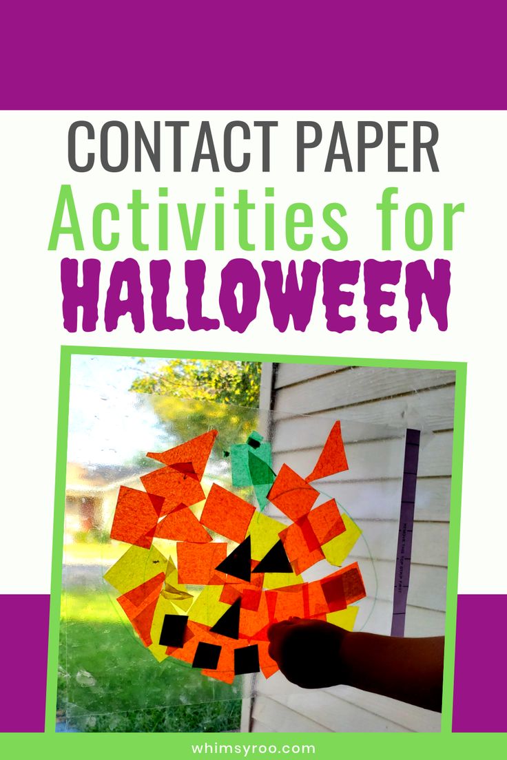 Contact Paper Halloween Crafts for Toddlers | WhimsyRoo | Contact paper