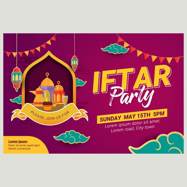 افطار رمضان الطرف تصميم بوستر و بنر In 2020 Party Design Poster Banner Design Iftar Party