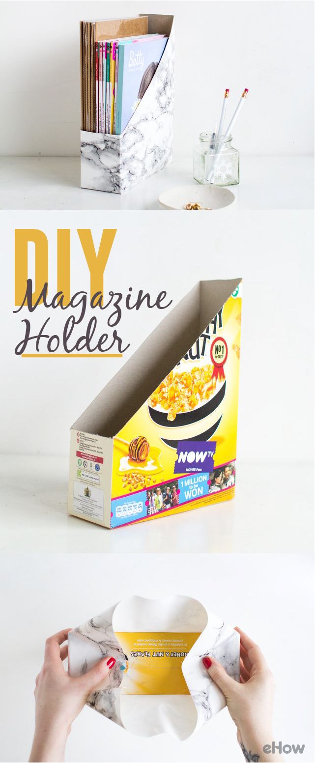 Recicla una caja de cereal y conviértela en un lindo revistero Recicla una caja de cereal y conviértela en un lindo revistero