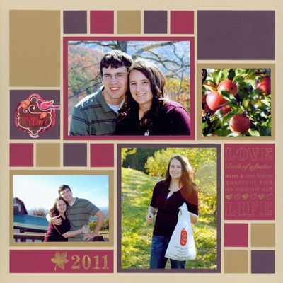 <3 <3 <3 this cool colorblocked layout using MOSAICS.... 70+ different patterns on website as of today (1.29.13)... single and double pages... most have a layout example like the one above... you can rotate and/or flip them, mirror them into a double page.... endless possibilities... GREAT inspiration! #scrapbooklayouts