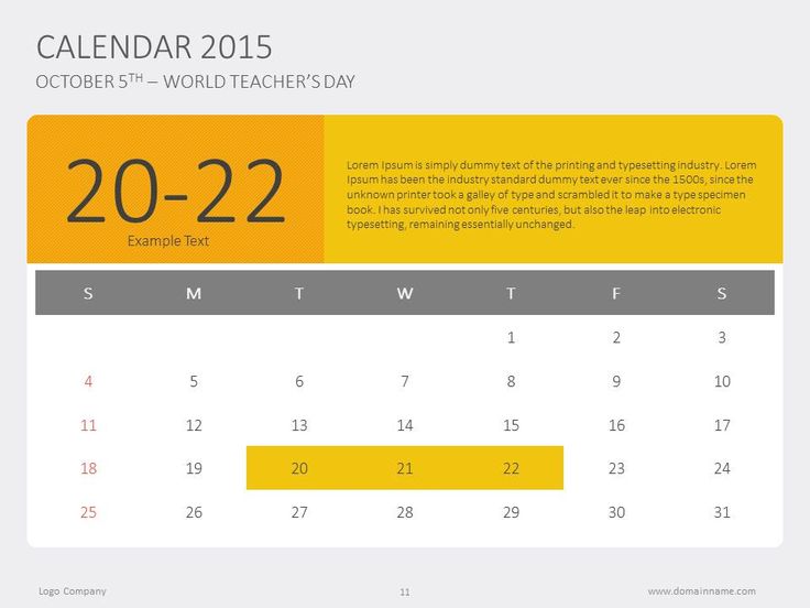 powerpoint calendar 2015