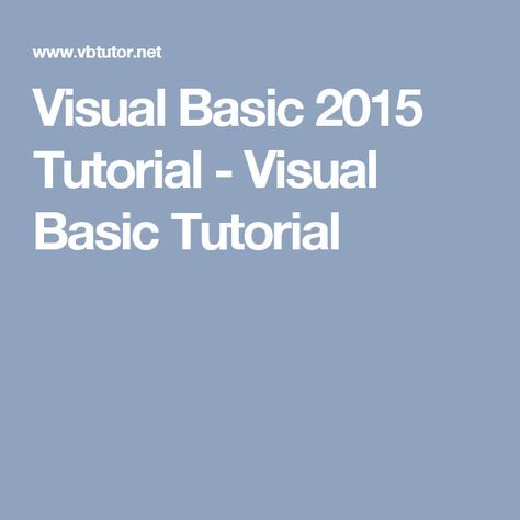 Best 25+ Visual basic tutorials ideas on Pinterest Basic - vb sql programmer sample resume Best 25+ Visual basic tutorials ideas on Pinterest Basic - vb sql programmer sample resume