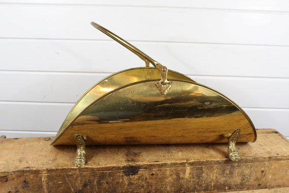 Vintage Brass Fireplace Log Holder With Claw Feet Carrier - Vintage Fireplace Log Holders Vintage Brass Fireplace Log Holder With Claw Feet Carrier - Vintage Fireplace Log Holders
