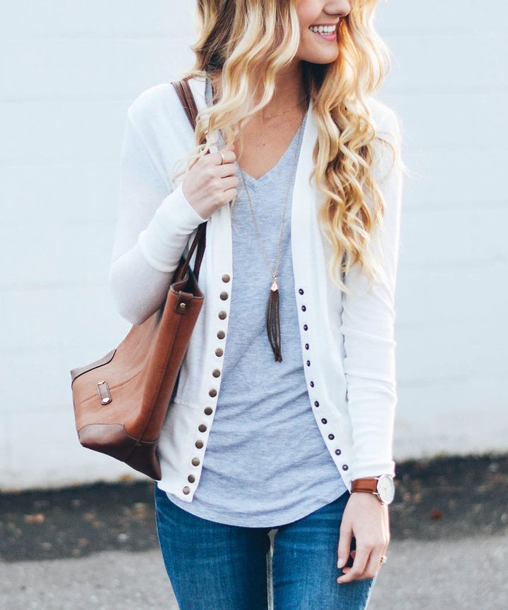 Ivory Snap Cardigan Ivory Snap Cardigan