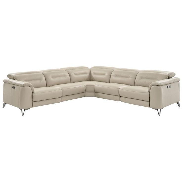 Anabel Cream Leather Power Reclining Sectional El Dorado Furniture Sofa Bed Anabel Cream Leather Power Reclining, El Dorado Leather Reclining Sofa