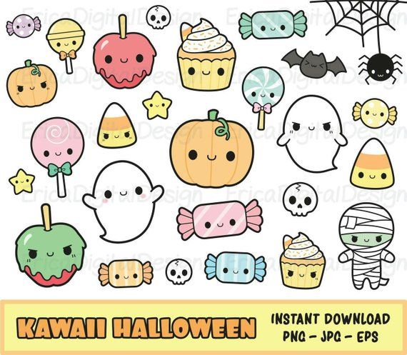 Clipart di Halloween kawaii impostare ClipArt di Halloween ... (570 x 497 Pixel)