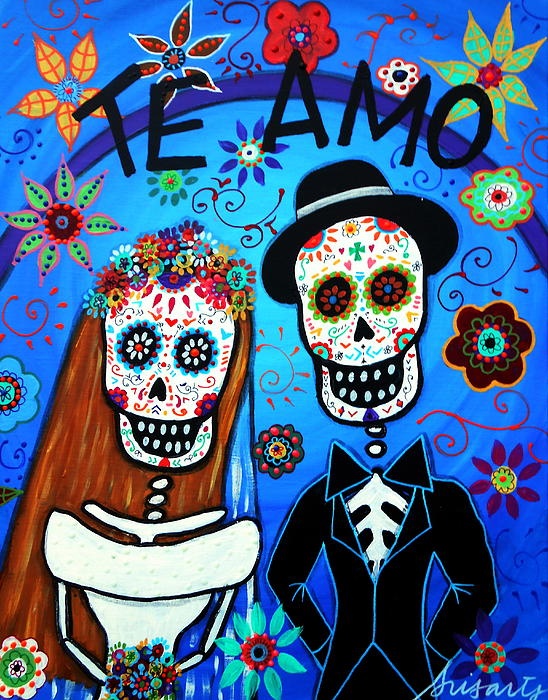 514 Best Dia De Las Muertos Images On Pinterest Skull Mexico Day Of The Dead Wedding Restaurant Art Mexican By Prisarts