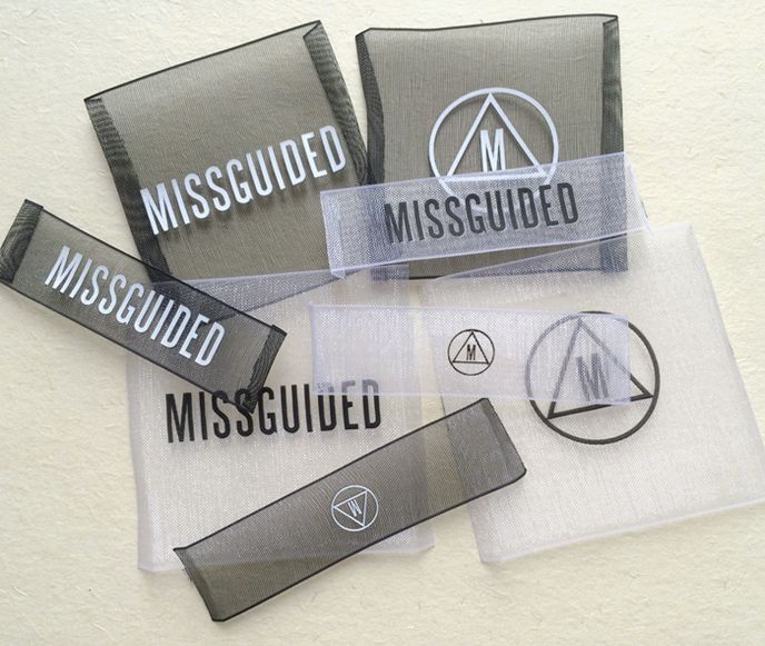 Printed Labels Custom Printed Organza Clothing Labels End Folded · Size: Customized · Materi ...