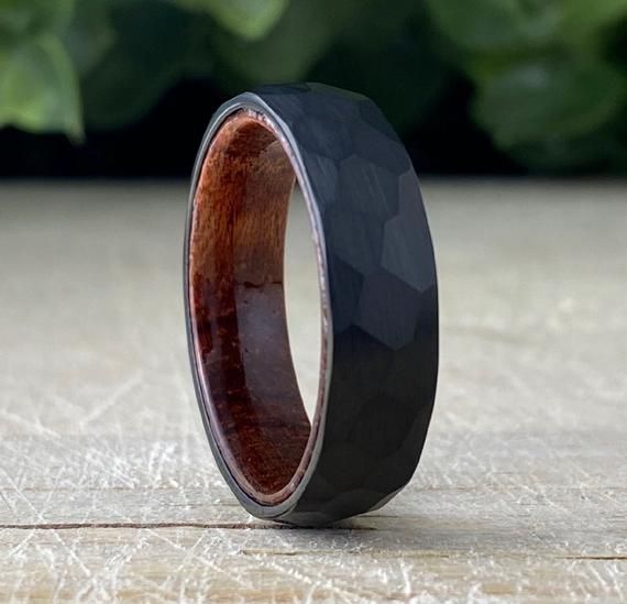 hammered wedding band womens