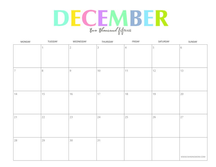 december 2015 excel calendar