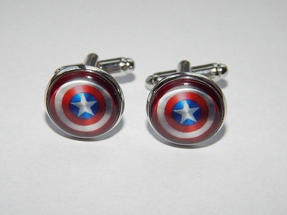 DIY Captain America Cufflinks Captain America jewelry DIY Captain America Cufflinks Captain America jewelry