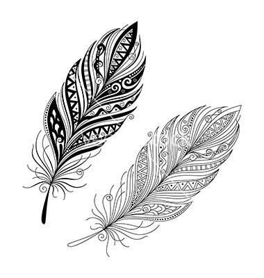Download Peerless decorative feather vector on VectorStock | doodle ...