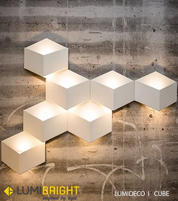 Artistic Wall Decor With Cubical Lights Walldecor