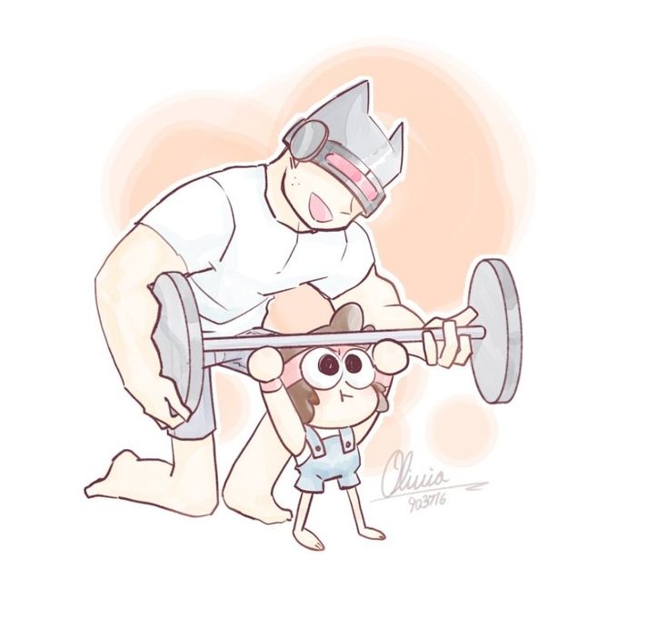 Bodybuilderin Taetowierte Cartoon Lutschen