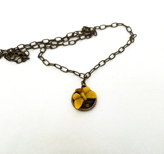 #7165 Necklace Branch with Acorn no.2 green-black agate