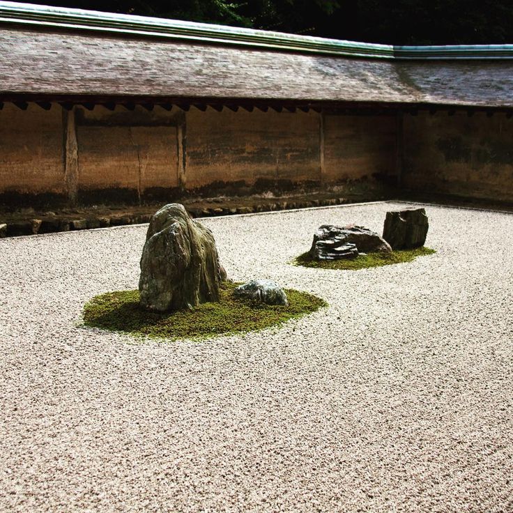 Tation In The Kare Sansui Dry Landscape Zen Garden At Ryōan Ji Kyoto Temple Of Dragon Peace Ryoanji Japanese Ryoanji Zen Garden Japanese, Dry Landscape Garden Ryoanji