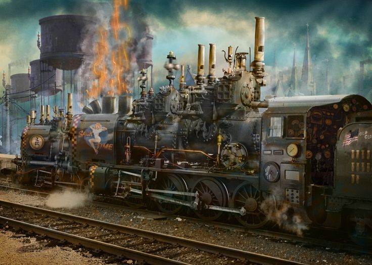 Steampunk trains Artwork | visit darkladder deviantart com | Train