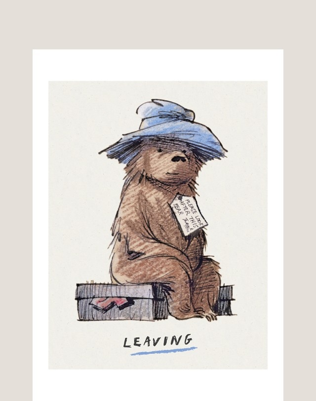 goodbye paddington on suitcase by fred banbery from the occasions range by museums galleries bear art bear illustration paddington bear