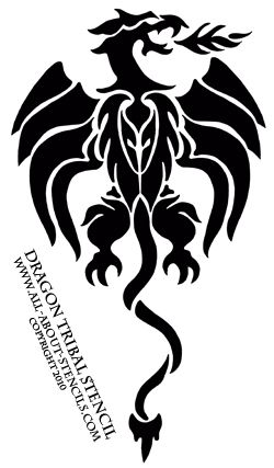 tribal stencil dragon from www all about stencils com airbrush