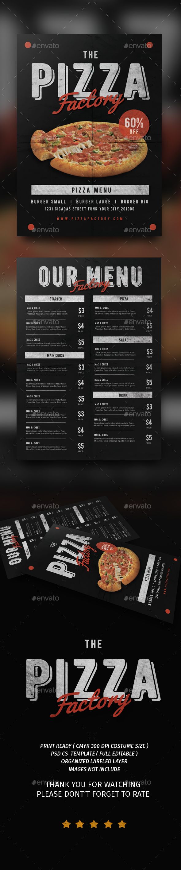 small menu templates